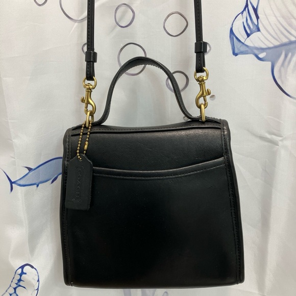 Vintage COACH REGINA Black Leather Crossbody Satchel Bag Handbag Purse 9983 - Picture 4 of 16